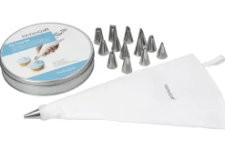 Coffret pâtissier Kitchencraft My Icing Set avec 14 douilles en acier inoxydable + poche en coton