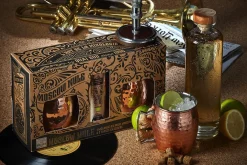 Coffret Quai Sud "Moscow Mule" Bio + 2 tasses en inox plaqué cuivre
