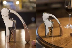 Coffret tire bouchon L'Atelier du vin Oeno Motion Wood & Chrome bois massif