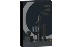 Coffret tire-bouchon électrique et accessoires pour le vin Cheer Moda Matrix - Noir & Bronze