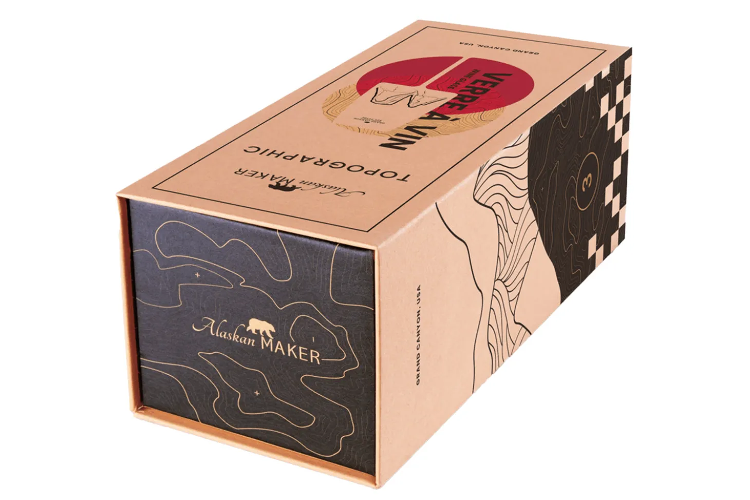 Coffret verre à vin Alaskan Maker Topographic Grand Canyon