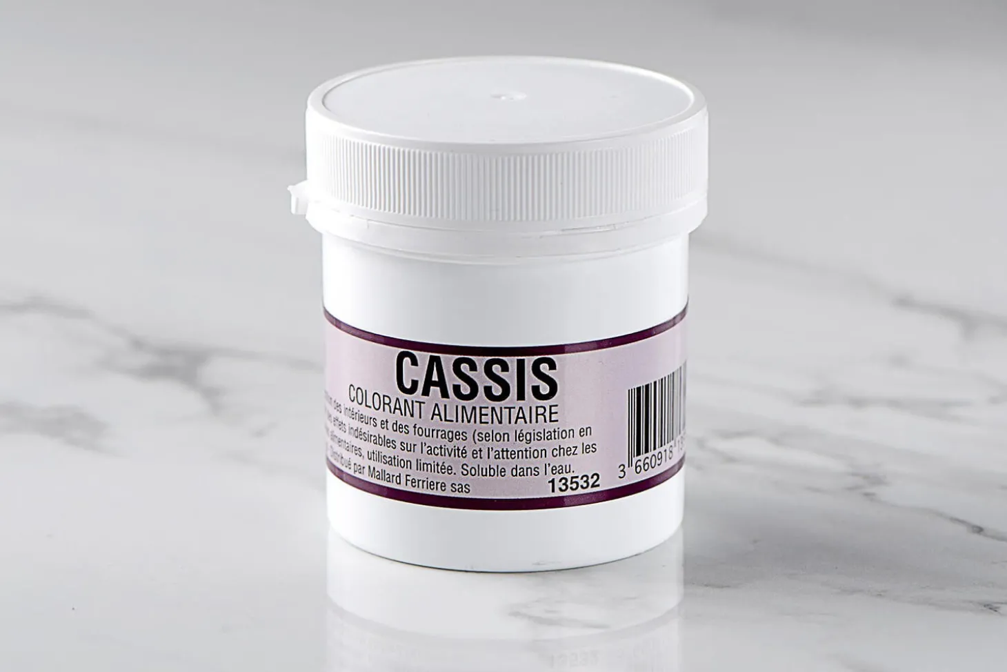 Colorant poudre concentré hydrosoluble cassis 20g