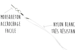 Cordon sifflet Elless nylon blanc 39cm