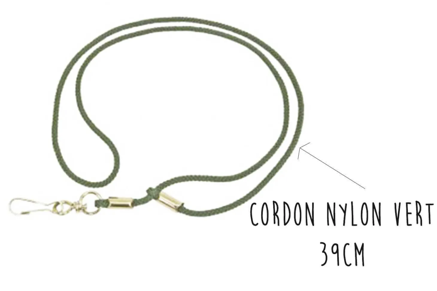 Cordon sifflet Elless nylon vert 39cm