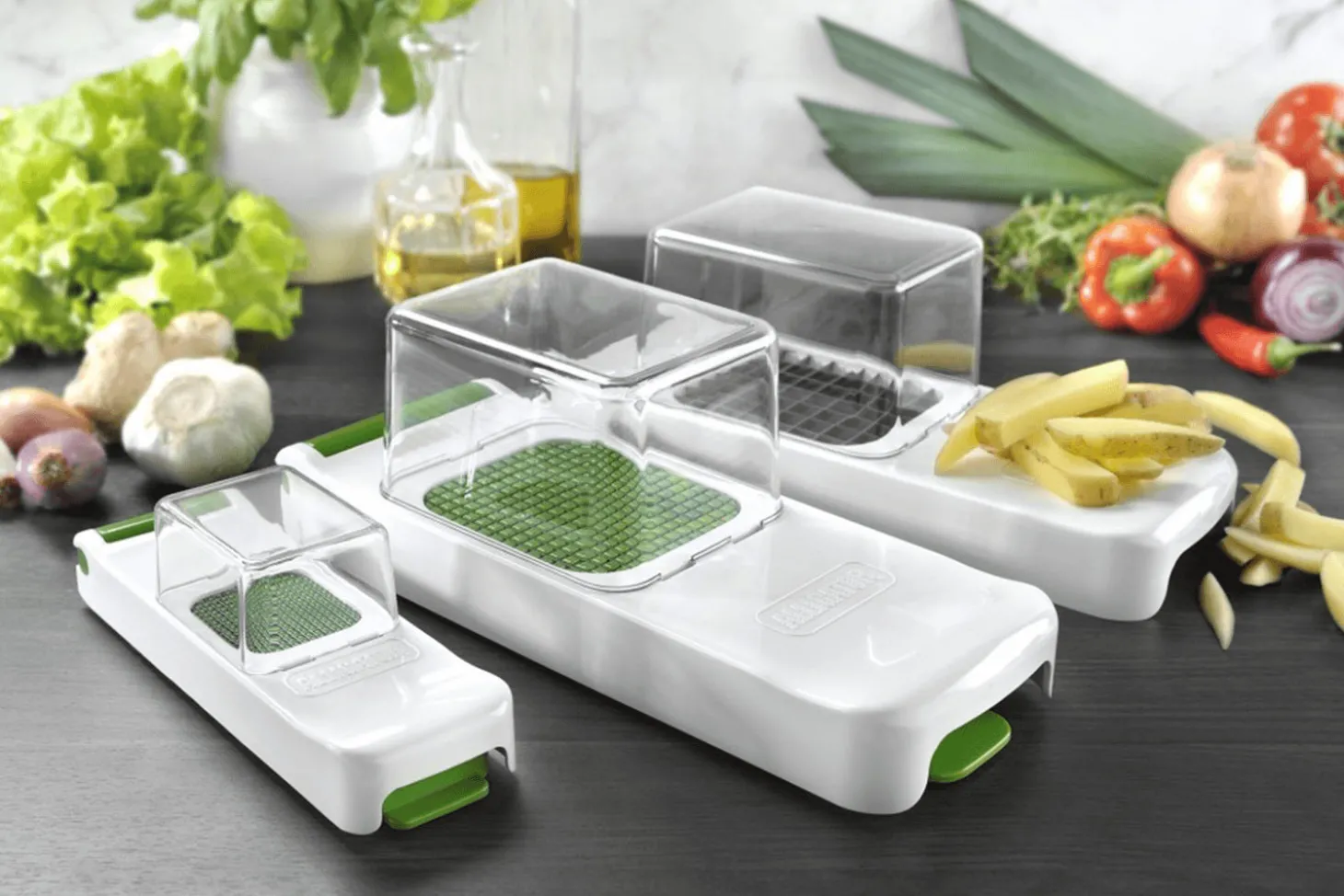 Coupe-légumes ALLIGATOR découpe 5mm + bac receveur