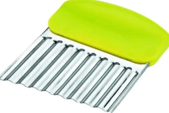 Coupe-légumes lame inox ondulée 8x10cm - manche vert