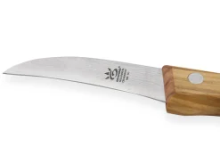 Couteau bec d'oiseau Gehring Look lame 6cm damas 65 couches manche olivier