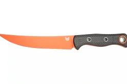 Couteau Benchmade Meatcrafter 15500OR-2 lame orange 15,4cm manche aluminium/carbone gris + étui