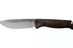 Couteau Benchmade Saddle Mountain Skinner 15002 lame 10,7cm manche bois stabilisé + étui en cuir