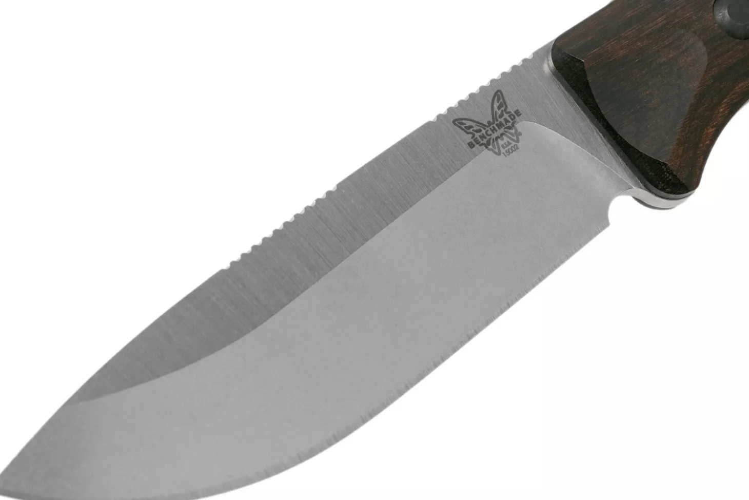 Couteau Benchmade Saddle Mountain Skinner 15002 lame 10,7cm manche bois stabilisé + étui en cuir