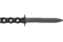 Couteau Benchmade SOCP 185SBK lame semi-dentée 18cm manche ajouré en G10 noir avec étui