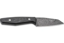Couteau Böker AK1 Damas 122509DAM lame damassée 7,9cm manche en carbone + étui en cuir