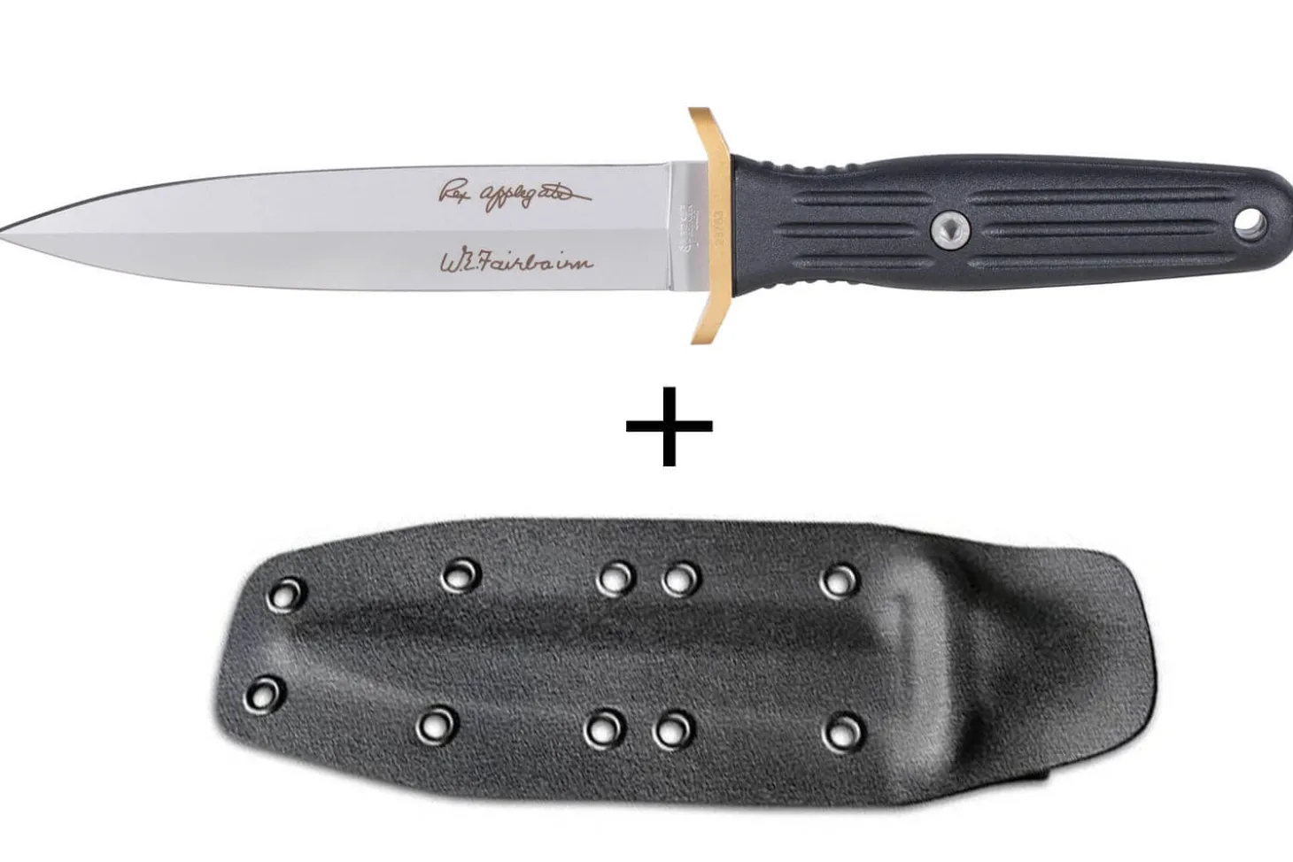 Couteau Böker Applegate Fairbairn Combat II 120543AF lame en acier 15cm manche synthétique noir + étui en kydex