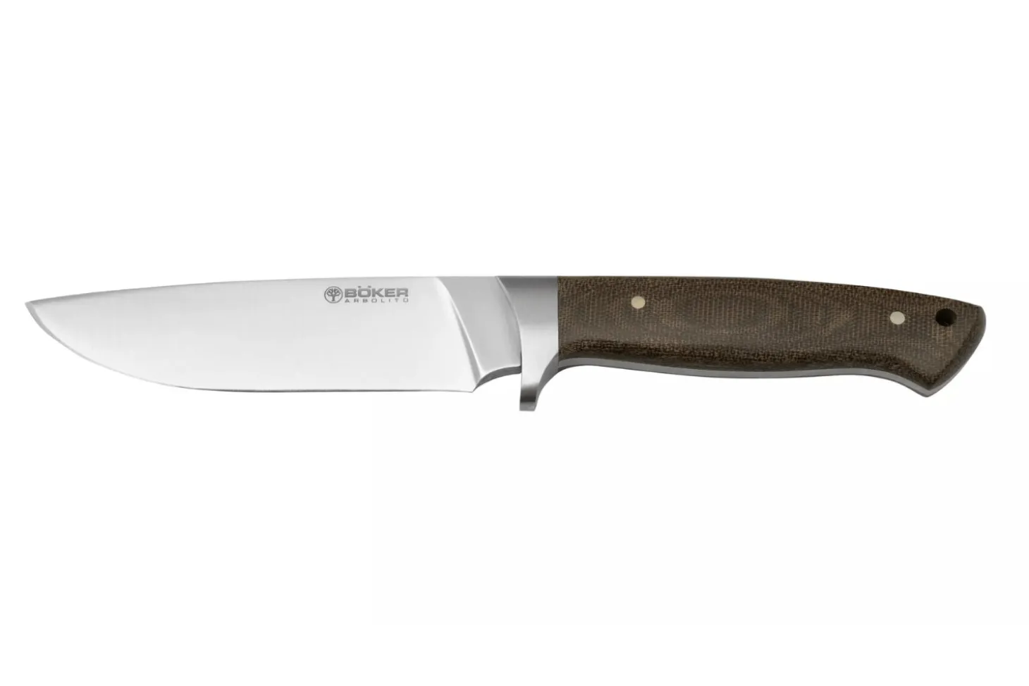 Couteau Böker Arbolito Hunter 02BA351M lame en acier 12cm manche en micarta vert + étui en cuir noir