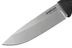 Couteau Böker Bronco 121504 lame en acier 11,3cm manche en TPE noir + étui en cuir avec allume-feu