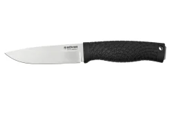 Couteau Böker Bronco 121504 lame en acier 11,3cm manche en TPE noir + étui en cuir avec allume-feu