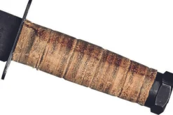 Couteau Bowie Herbertz 101018 lame 18cm manche en cuir + étui en cuir + pierre à aiguiser