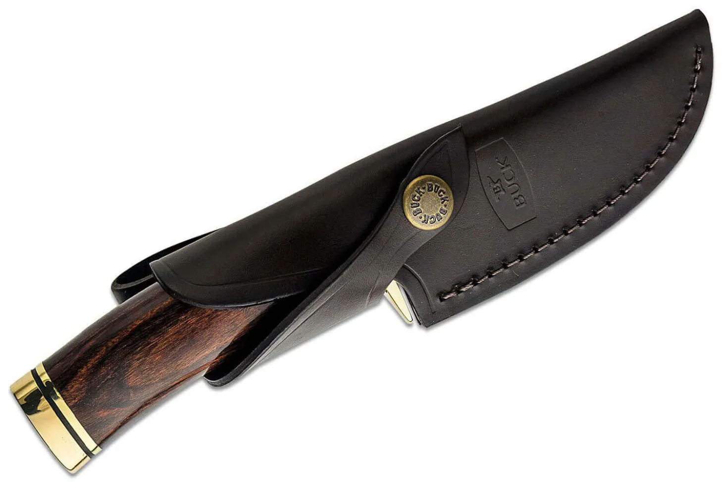 Couteau Buck 191 Zipper 0191BRG lame guthook 10,5cm manche bois de noyer + étui cuir
