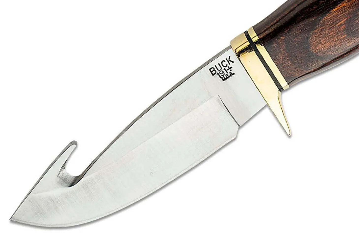 Couteau Buck 191 Zipper 0191BRG lame guthook 10,5cm manche bois de noyer + étui cuir