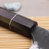 Couteau bunka 16,5cm japonais artisanal Naoki Mazaki WS2 Black Nashiji