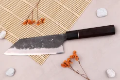 Couteau bunka 16,5cm japonais artisanal Naoki Mazaki WS2 Black Nashiji