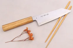 Couteau bunka 16,5cm japonais artisanal Sakai Kikumori TS10 en chêne