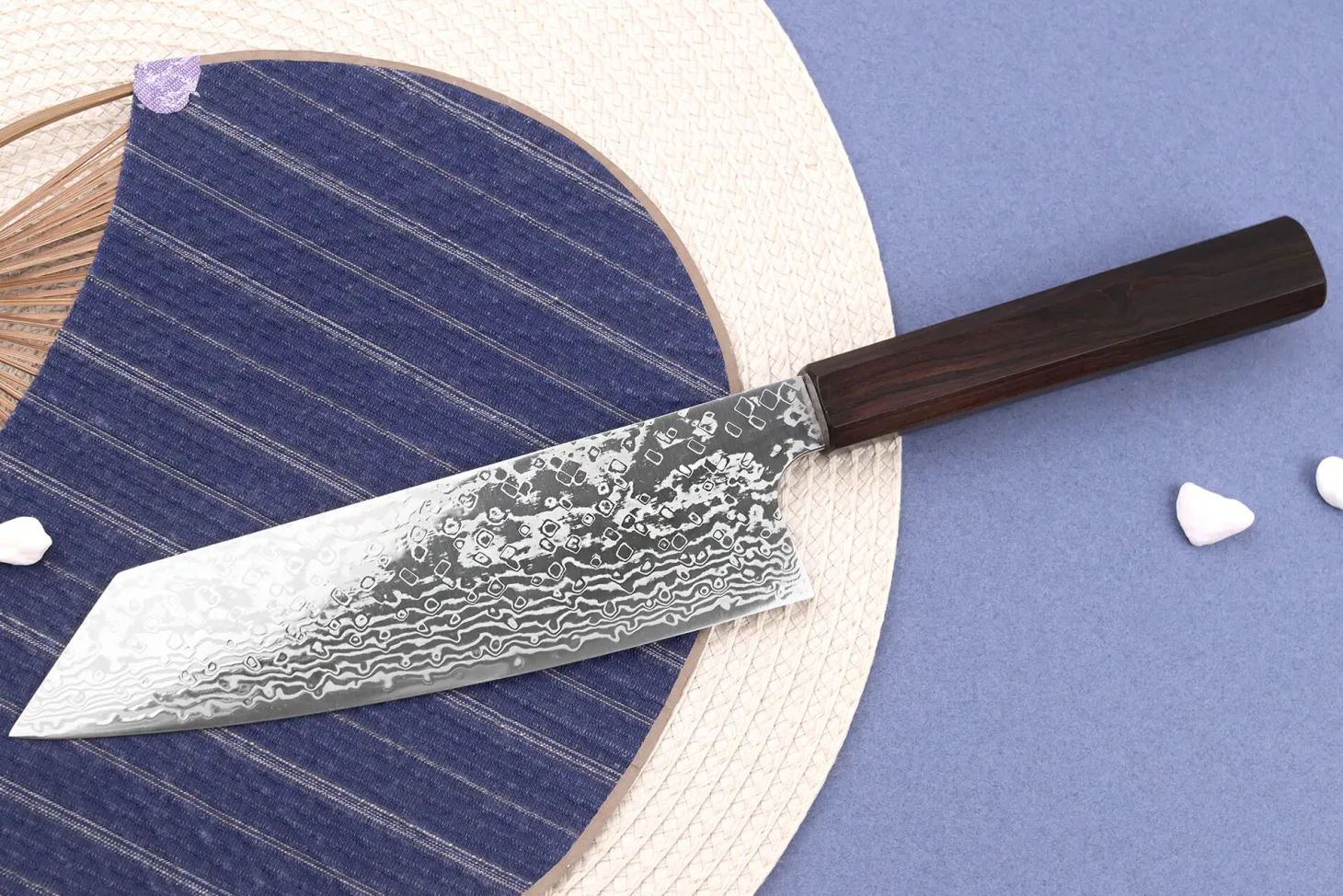 Couteau bunka 16,5cm japonais artisanal Hatsukokoro Ginga ATS-34 Damas ébène