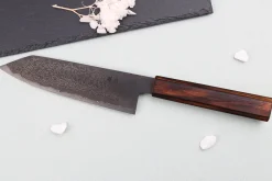 Couteau bunka 18cm japonais artisanal Nakamura Kaishin Ginsan Black Damas