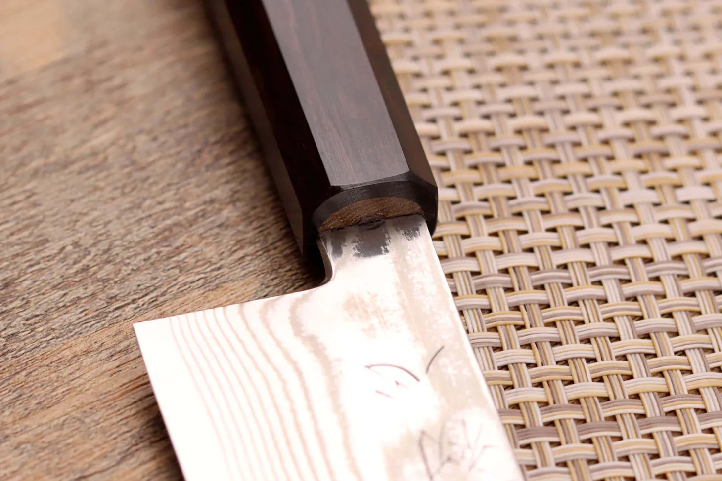 Couteau bunka 18cm japonais artisanal Hatsukokoro Ginsou Damas manche en ébène
