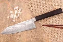 Couteau bunka 18cm japonais artisanal Hatsukokoro Ginsou Damas manche en ébène