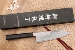 Couteau bunka 18cm japonais artisanal Hatsukokoro Ginsou Damas manche en ébène