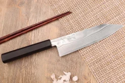 Couteau bunka 18cm japonais artisanal Hatsukokoro Ginsou Damas manche en ébène