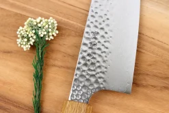 Couteau bunka 15cm japonais artisanal Wusaki Yaketa VG10 damas chêne brûlé