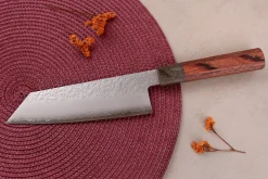 Couteau bunka 17cm japonais artisanal Hado Shiosai VG10 manche bois de pakka