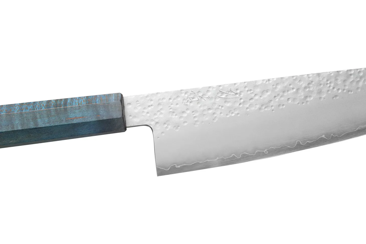 Couteau bunka 17cm japonais artisanal Hado Shiosai VG10 manche bleu