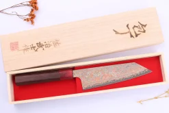 Couteau bunka 16cm japonais artisanal Takeshi Saji VG10 Rainbow Nashiji