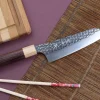 Couteau bunka japonais artisanal martelé Yu Kurosaki senko 16.5cm acier SG2