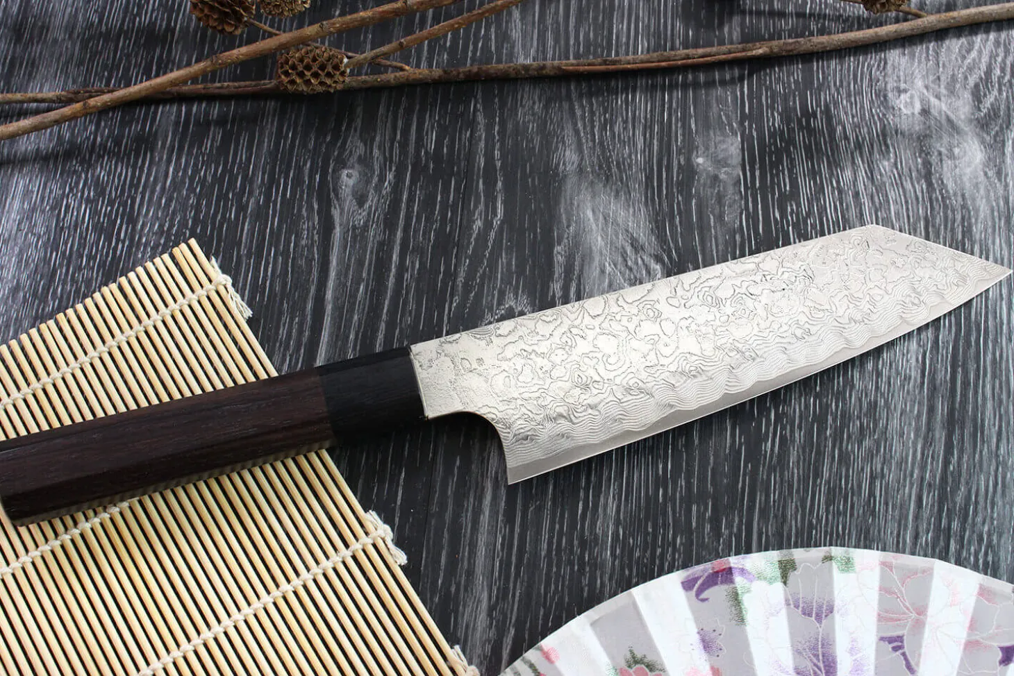 Couteau bunka japonais artisanal Takeshi Saji R2 Damas 18cm