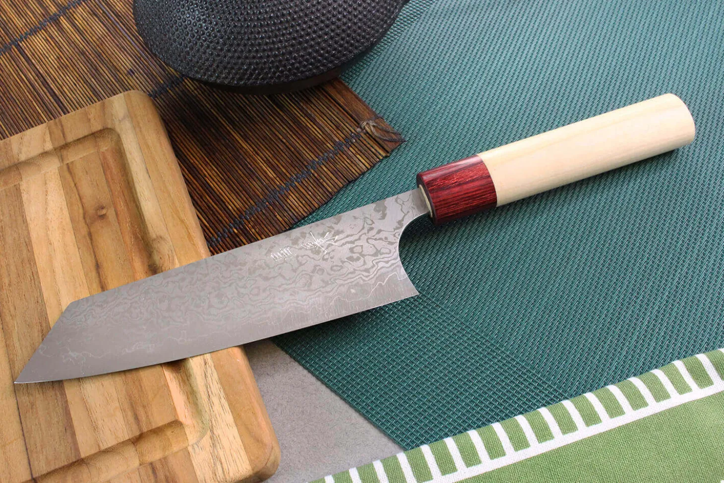 Couteau bunka japonais artisanal Masakage Kiri 17cm damas 49 couches