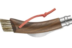 Couteau à champignon Opinel N°08 noyer noir + brosse intégrée + plumier
