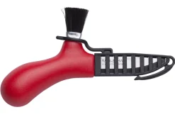 Couteau à champignons Mora Karl-Johan 12206 lame inox 6,2cm manche polypropylène rouge + étui