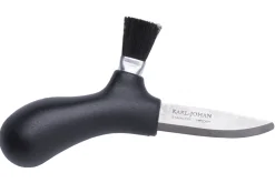Couteau à champignons Mora Karl-Johan 10906 lame inox 6,2cm manche polypropylène noir + étui
