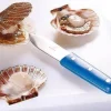 Couteau à coquilles St Jacques Au Nain lame large 11cm inox, manche bleu