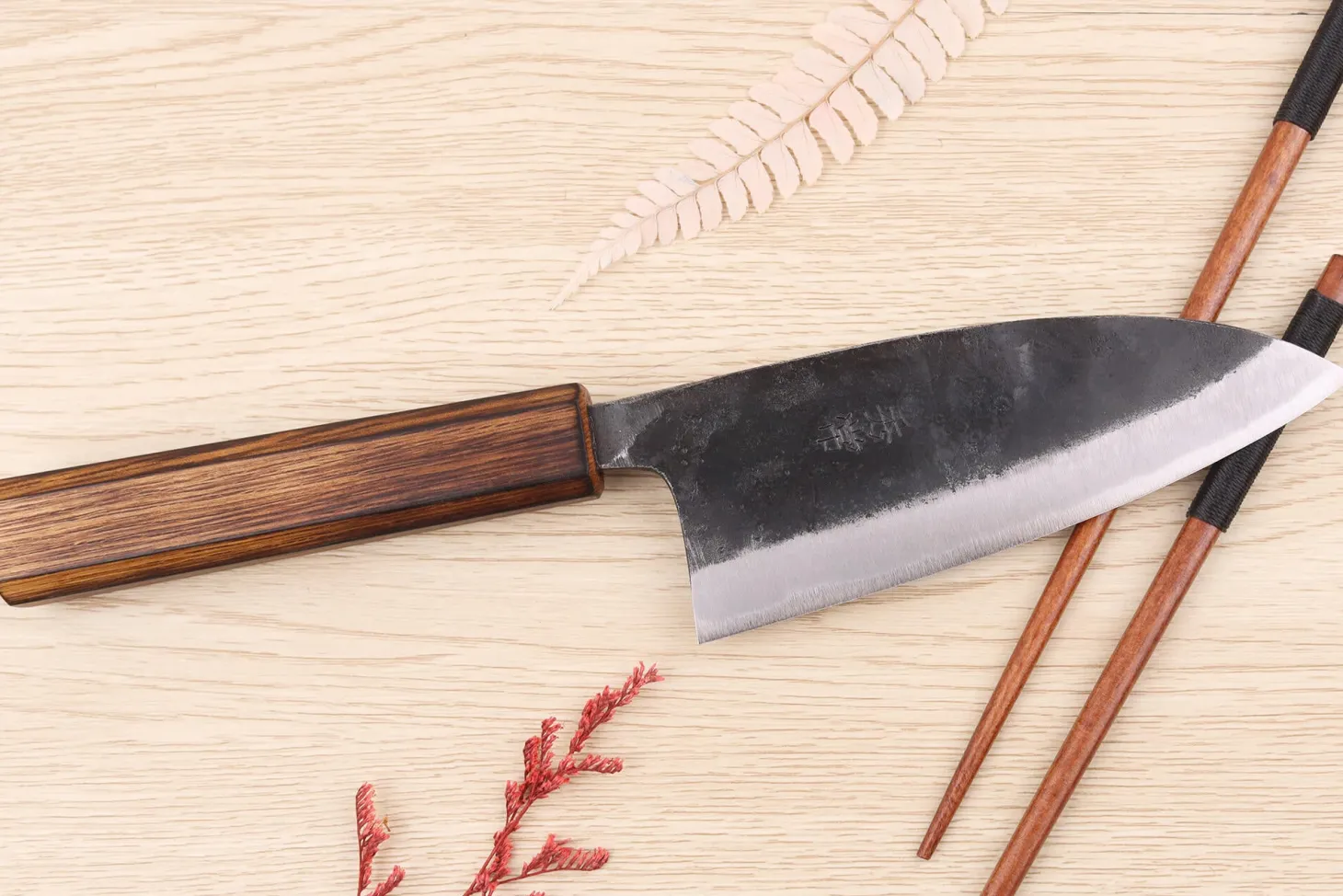 Couteau deba 13,5cm japonais artisanal Hidetsune BS2