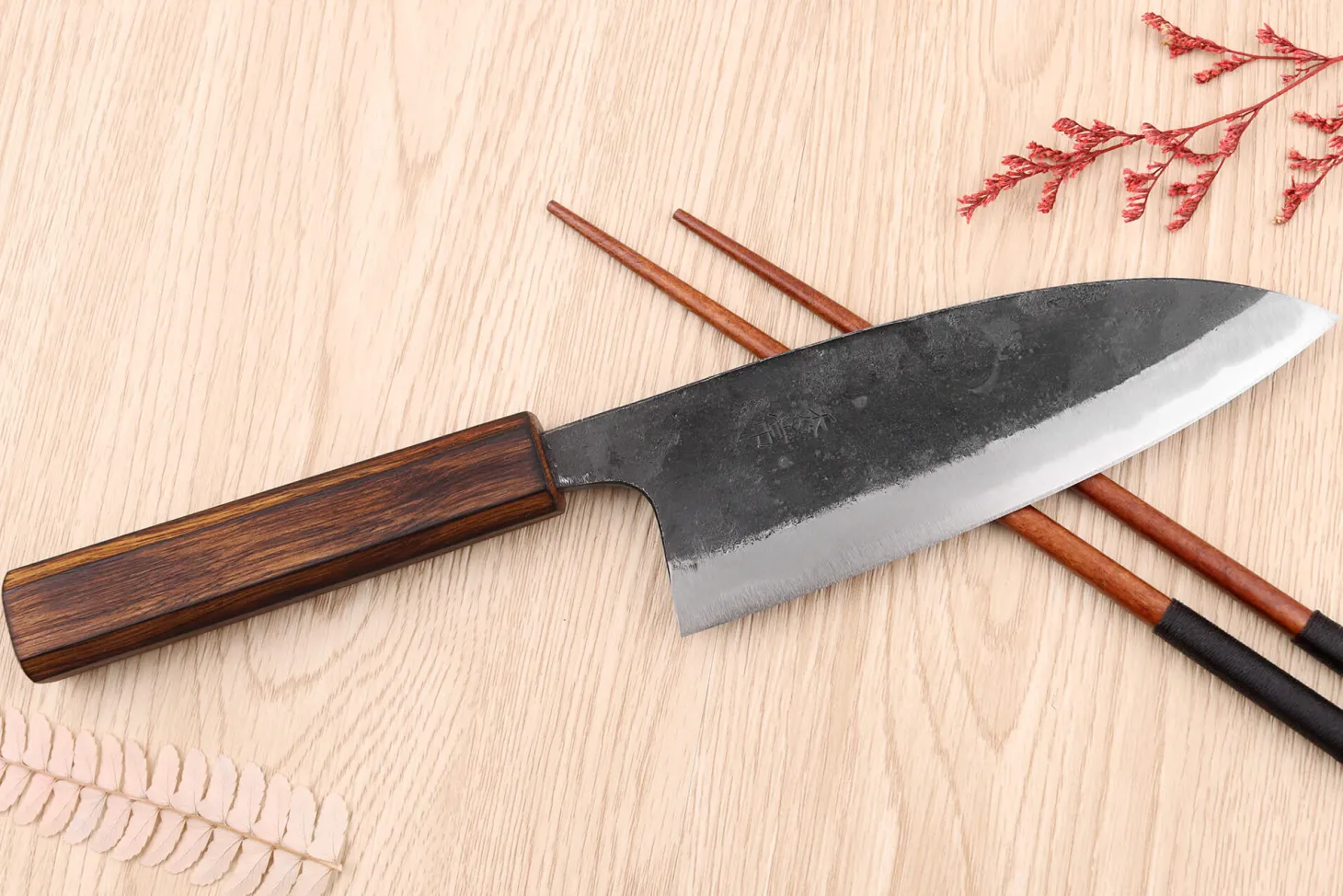 Couteau deba 15cm japonais artisanal Hidetsune BS2