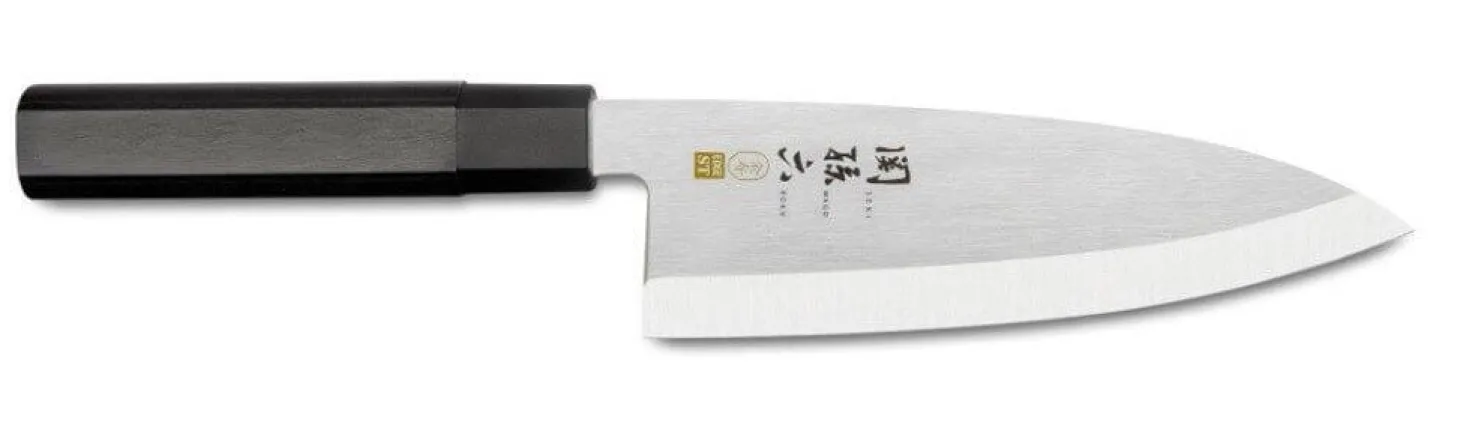 Couteau deba japonais Kai Seki Magoroku Kinju acier 1K6 biseauté
