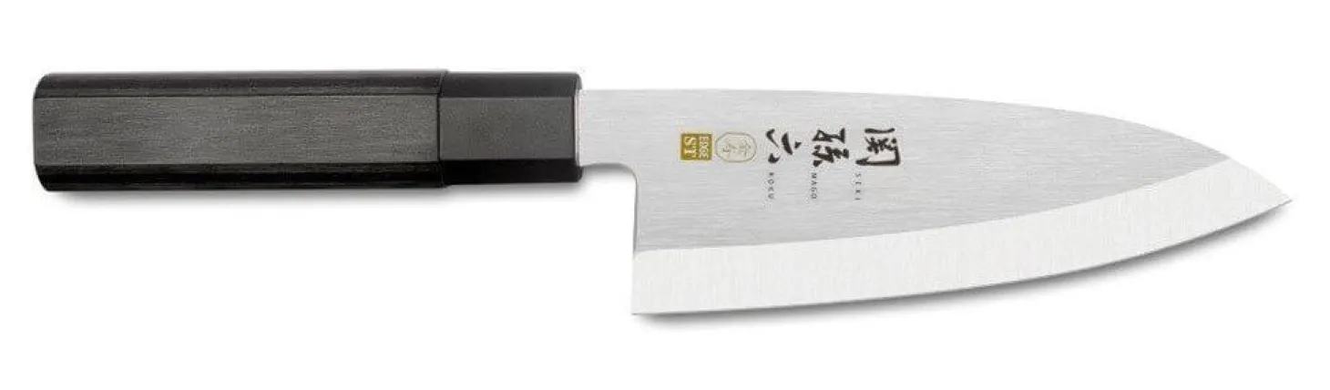 Couteau deba japonais Kai Seki Magoroku Kinju acier 1K6 biseauté