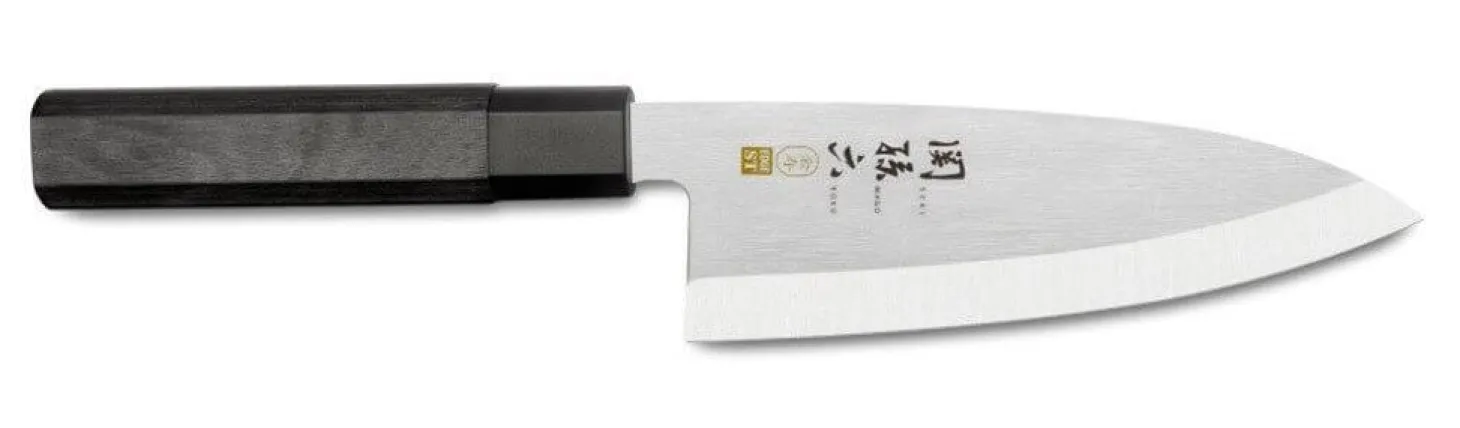 Couteau deba japonais Kai Seki Magoroku Kinju acier 1K6 biseauté