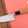 Couteau deba kiritsuke 15cm japonais artisanal Hatsukokoro Shirasagi manche en teck