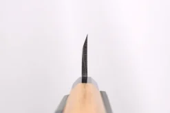 Couteau deba kiritsuke 15cm japonais artisanal Hatsukokoro Shirasagi manche en teck